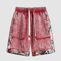Shorts mit ethnischem Patchwork und Kordelzug
