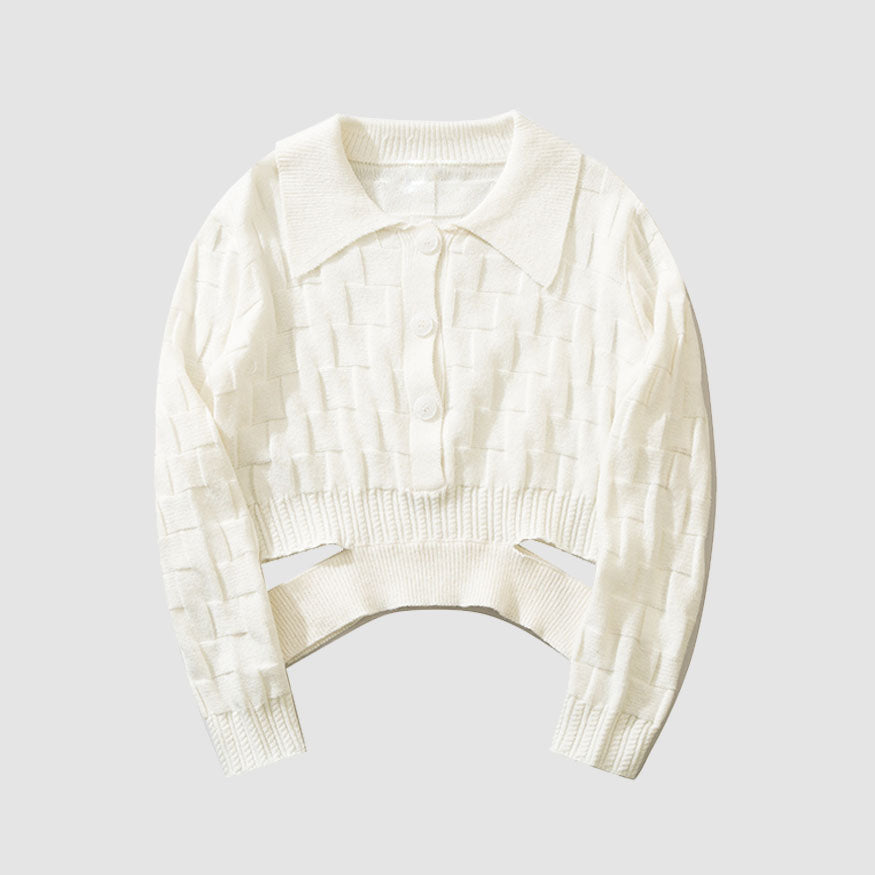Kurz geschnittener Pullover mit Taillenausschnitt
