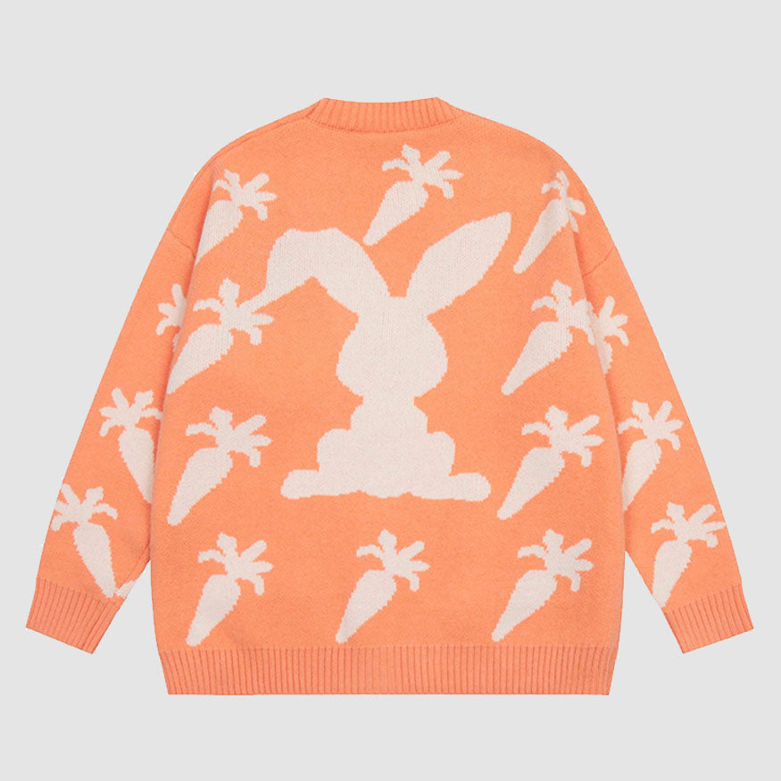 Lindo suéter Cardigan con patrón de zanahoria