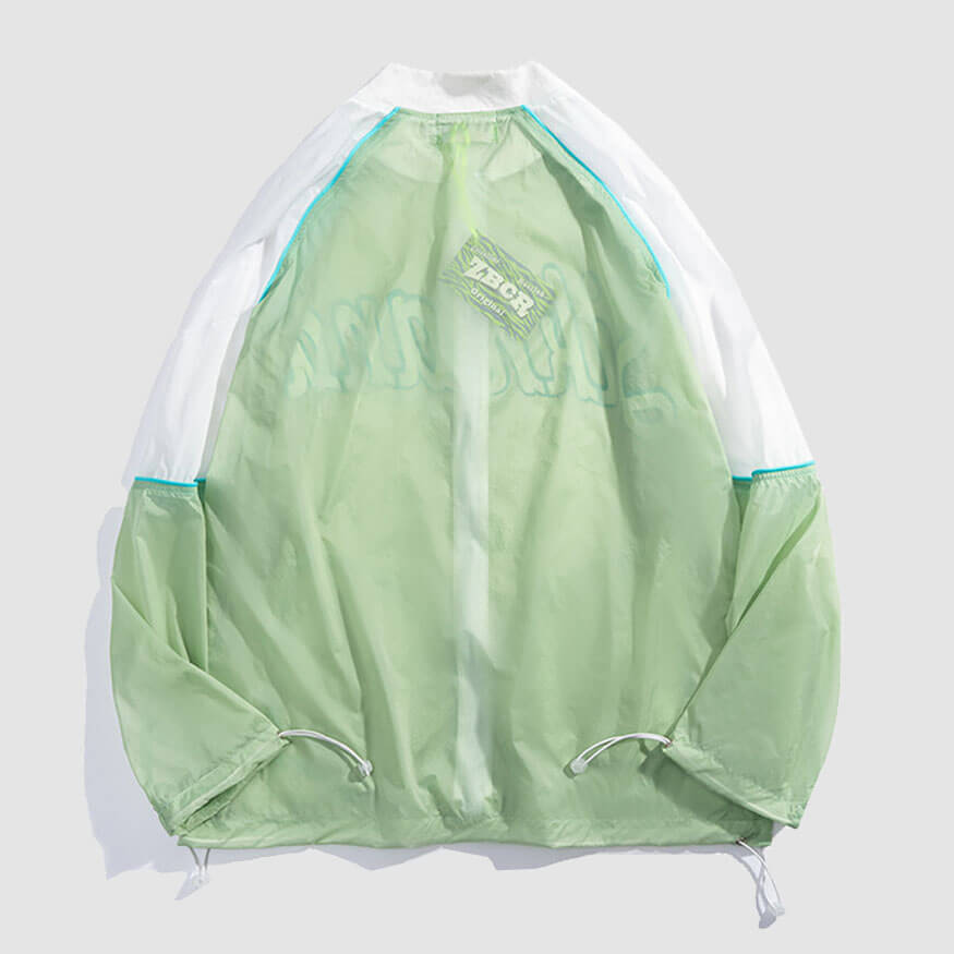 Buchstabenbedruckte sonnendichte QD-Jacke