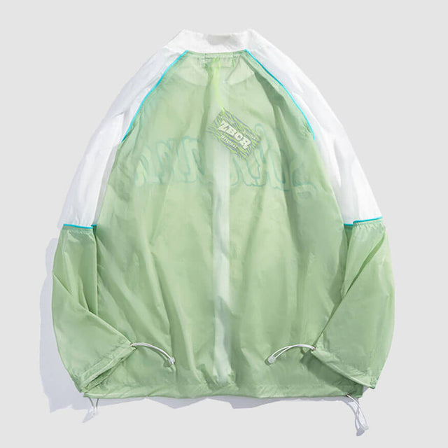 Buchstabenbedruckte sonnendichte QD-Jacke