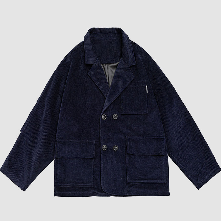 Blazer de pana de manga rugosa