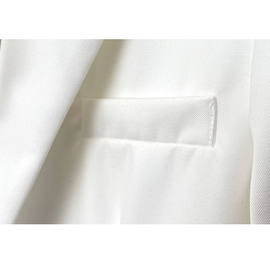 Elegante blazer de malla con volantes de decoración