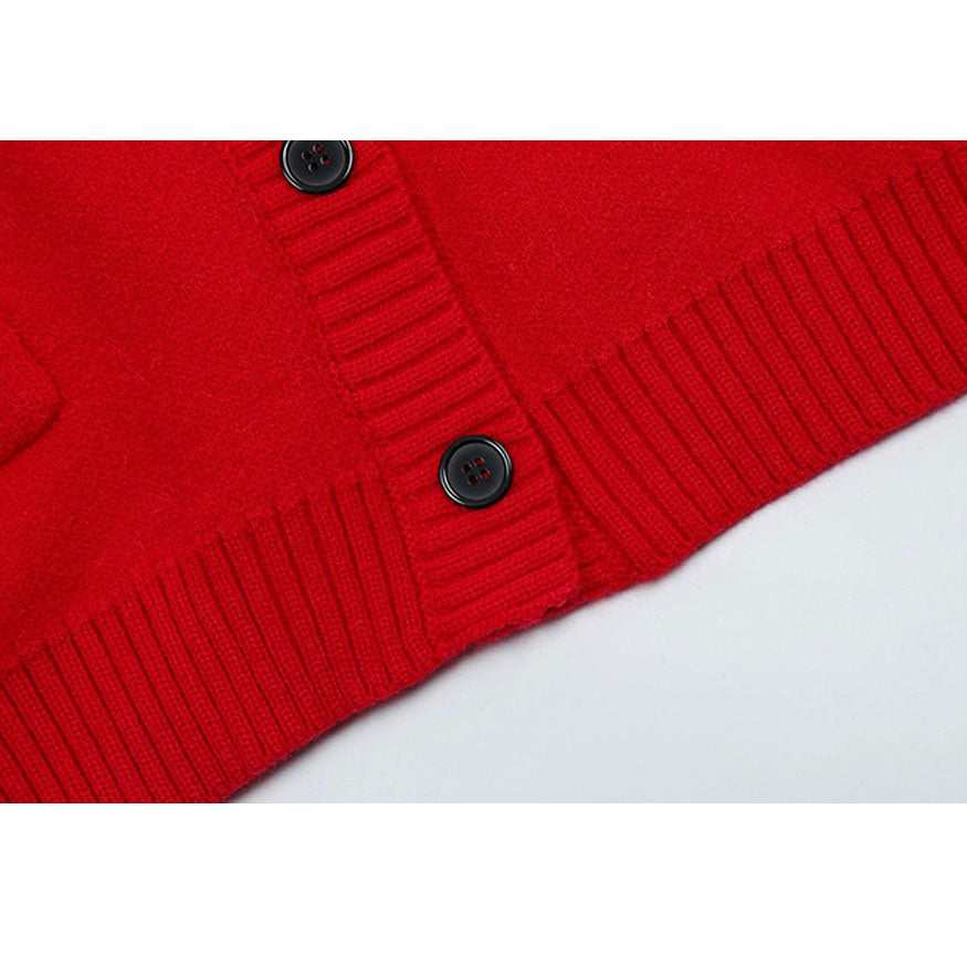 Lindo suéter Cardigan con patrón de zanahoria