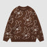 Abrazando al conejo Cartoon Knit Sweater