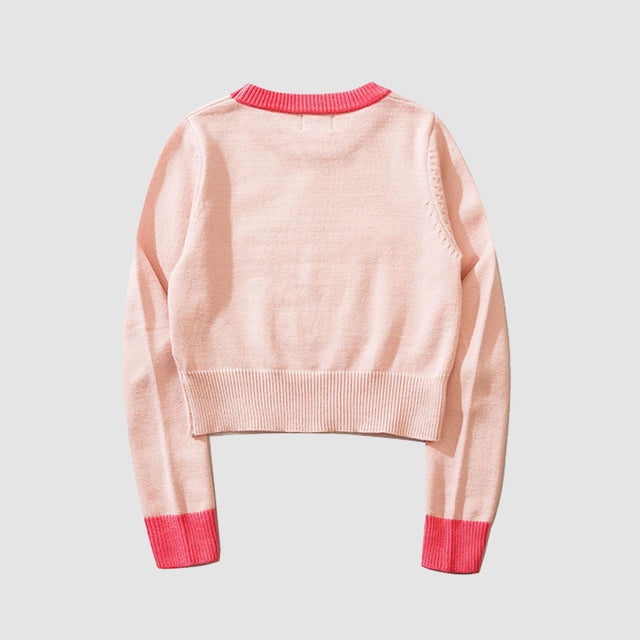 Kurzer Pullover aus Jacquard mit Pentagramm