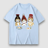 T-Shirt mit Cartoon-Nudel-Print