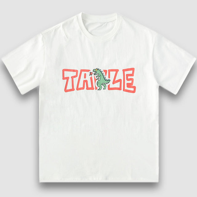 T-Shirt mit feuerspeiendem Dinosaurier-Print