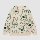 Abrazando al conejo Cartoon Knit Sweater