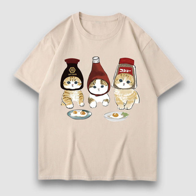 T-Shirt mit Cartoon-Nudel-Print