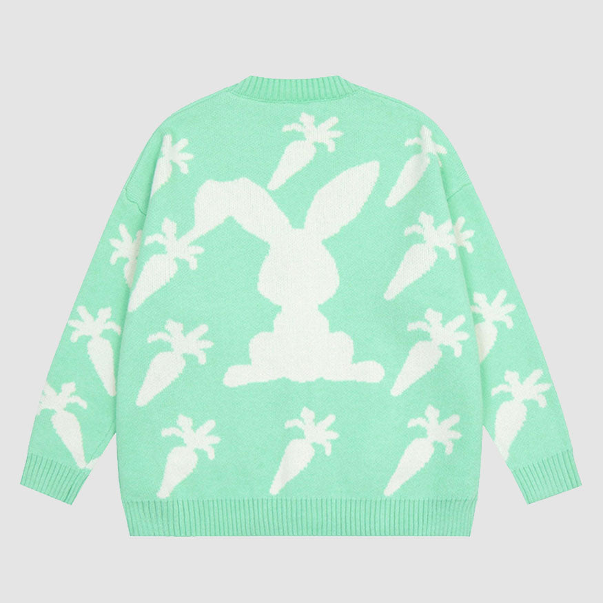Lindo suéter Cardigan con patrón de zanahoria