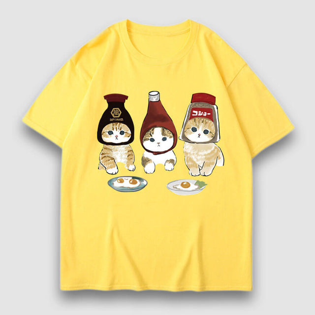 T-Shirt mit Cartoon-Nudel-Print