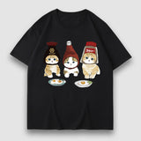 T-Shirt mit Cartoon-Nudel-Print