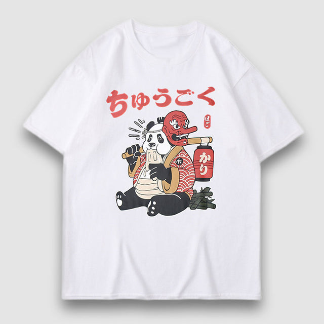 Mask Panda Cartoon Print Tee