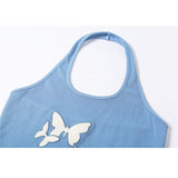 Zweiteiliges Crop-Top mit Schmetterlingsstickerei