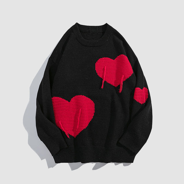 Suéter de tres patrones de corazón