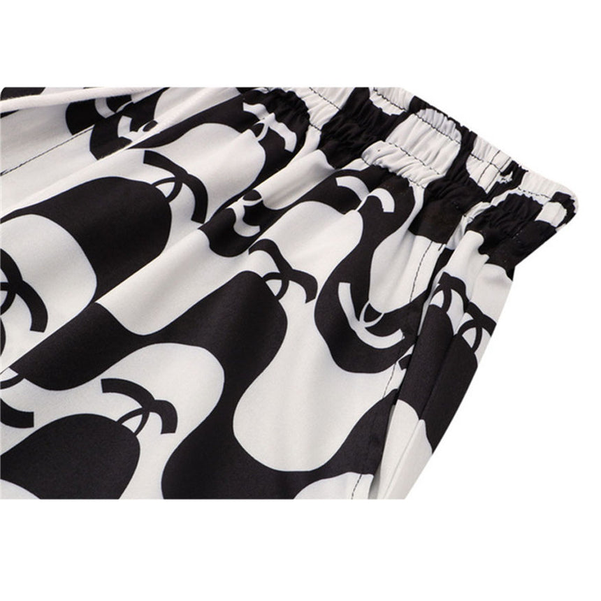 Zweiteiliges Hemd mit Wellenmuster + Shorts