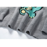 Pullover mit Dinosaurier-Print und Milchtee
