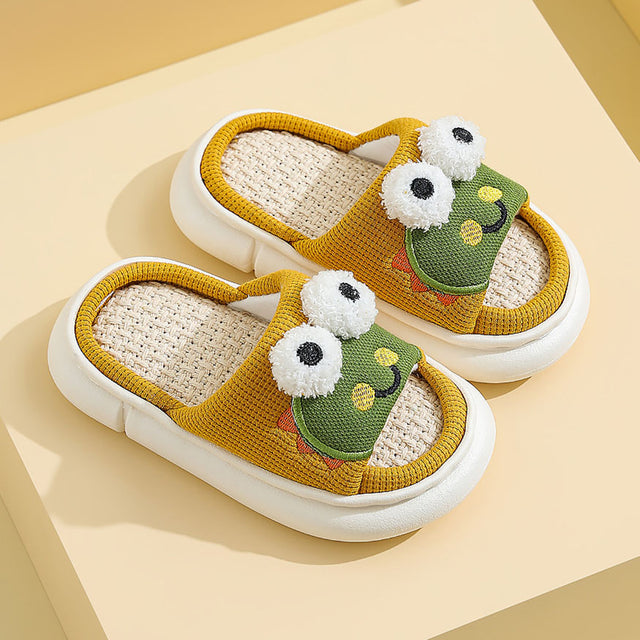 Die Pantoffel der netten Frosch-Muster-Kinder
