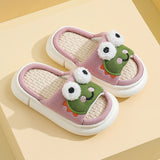 Die Pantoffel der netten Frosch-Muster-Kinder