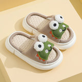 Die Pantoffel der netten Frosch-Muster-Kinder