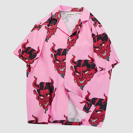Camisa de verano con estampado de diablo