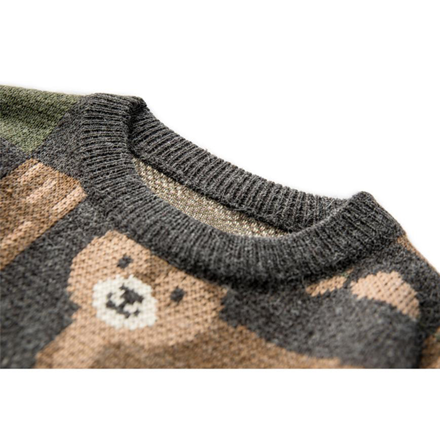 Suéter de punto con estampado vintage