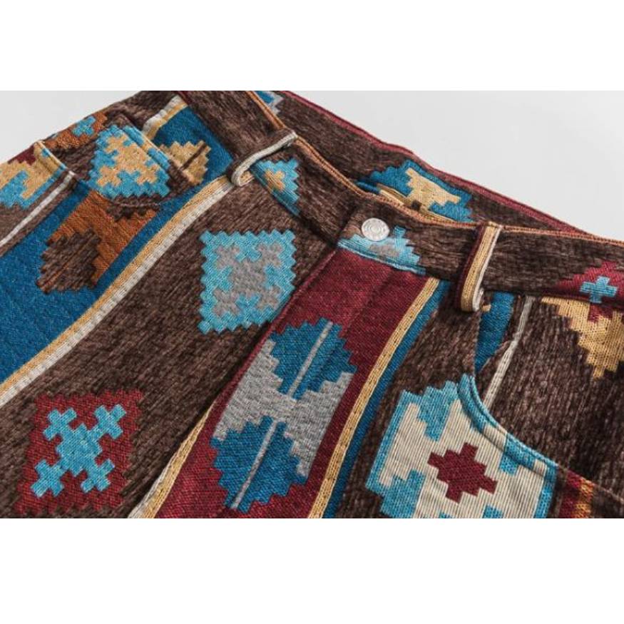 Pantalones bordados étnicos vintage
