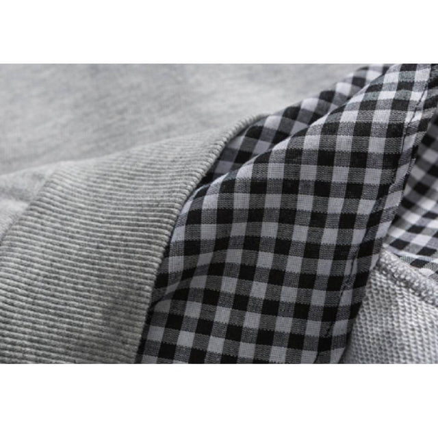 Gefälschtes Zwei-Karo-Sweatshirt mit Kragen