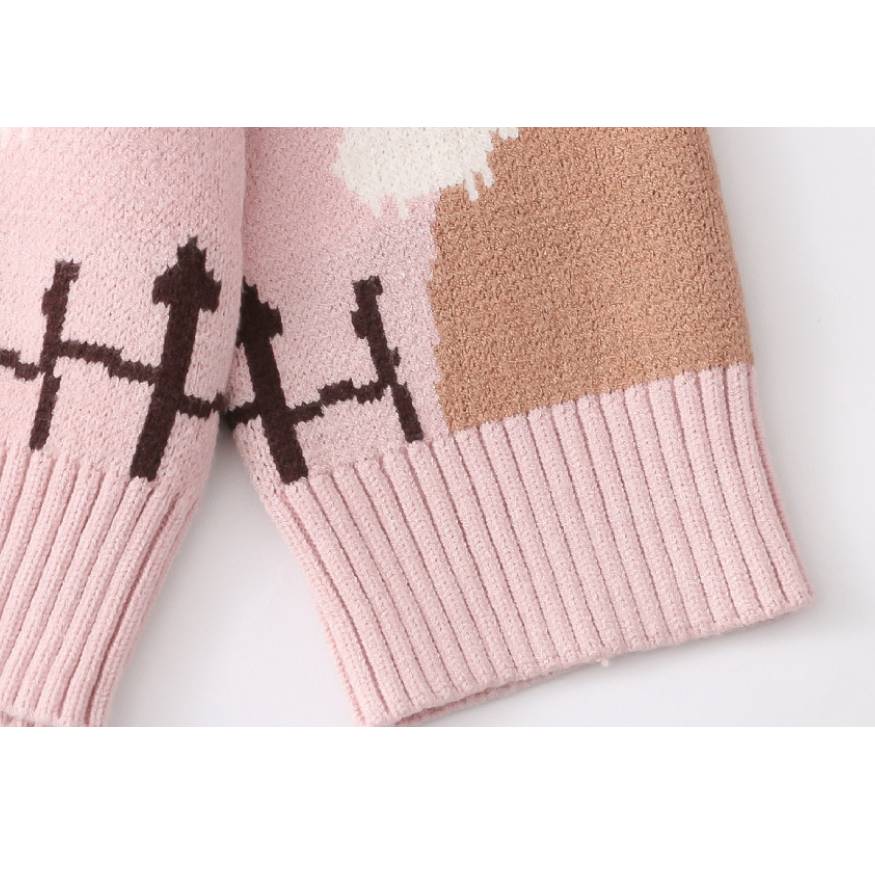 Ilustración de paisaje infantil Jacquard Cardigan Suéter