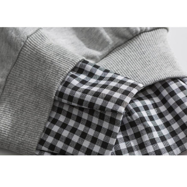 Gefälschtes Zwei-Karo-Sweatshirt mit Kragen