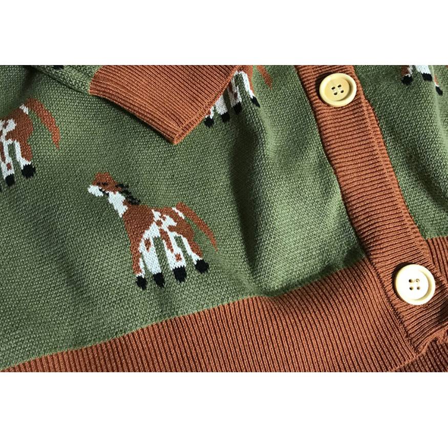 Suéter tipo cárdigan con estampado de perro lindo