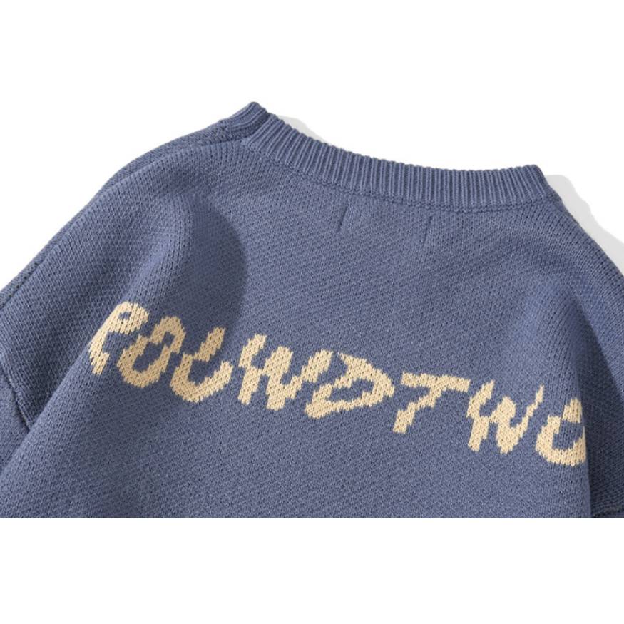 Pullover mit Schmetterlings- und Buchstaben-Graffiti-Print