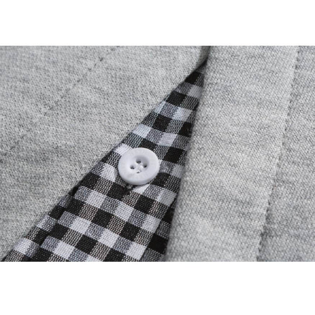 Gefälschtes Zwei-Karo-Sweatshirt mit Kragen