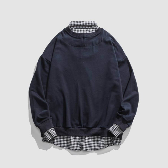 Gefälschtes Zwei-Karo-Sweatshirt mit Kragen