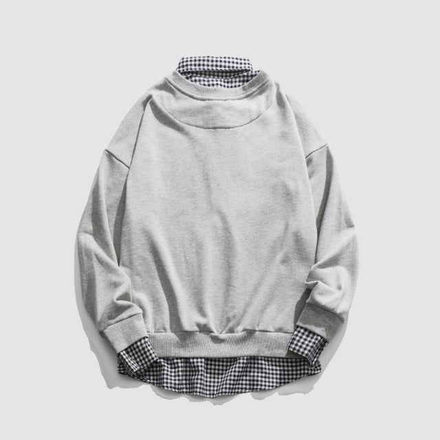 Gefälschtes Zwei-Karo-Sweatshirt mit Kragen