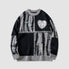 Pullover mit Herzmuster und Fadennähten