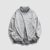 Gefälschtes Zwei-Karo-Sweatshirt mit Kragen