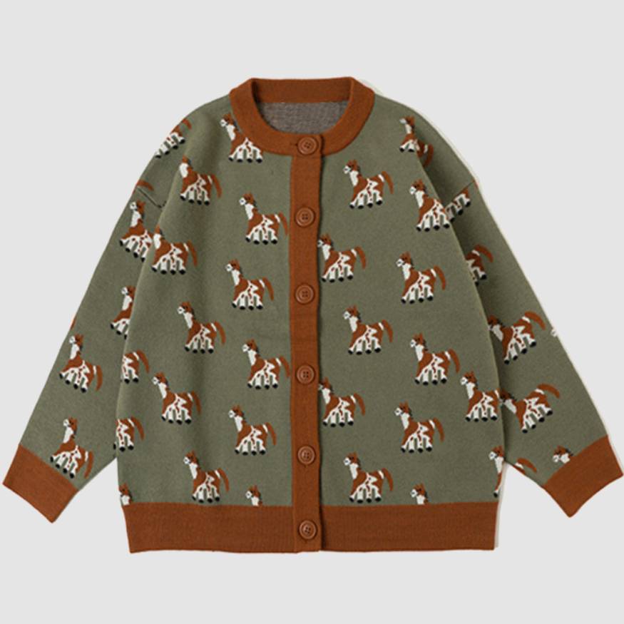 Suéter tipo cárdigan con estampado de perro lindo
