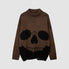 Suéter de cuello alto con estampado de calavera horrible