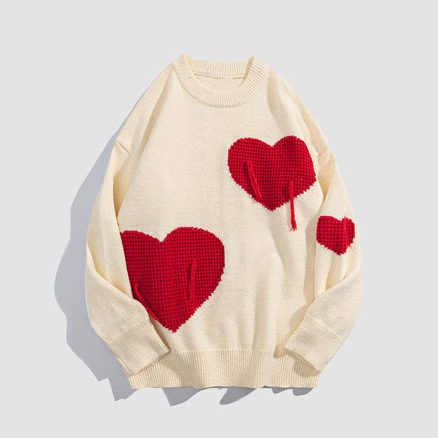 Suéter de tres patrones de corazón
