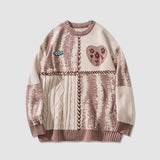 Pullover mit Herzmuster und Fadennähten