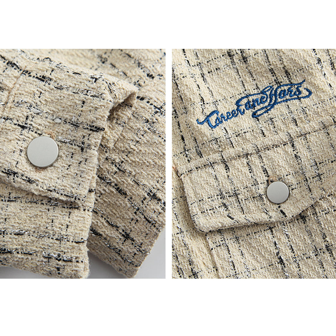 Trendige karierte Jacke im koreanischen Stil