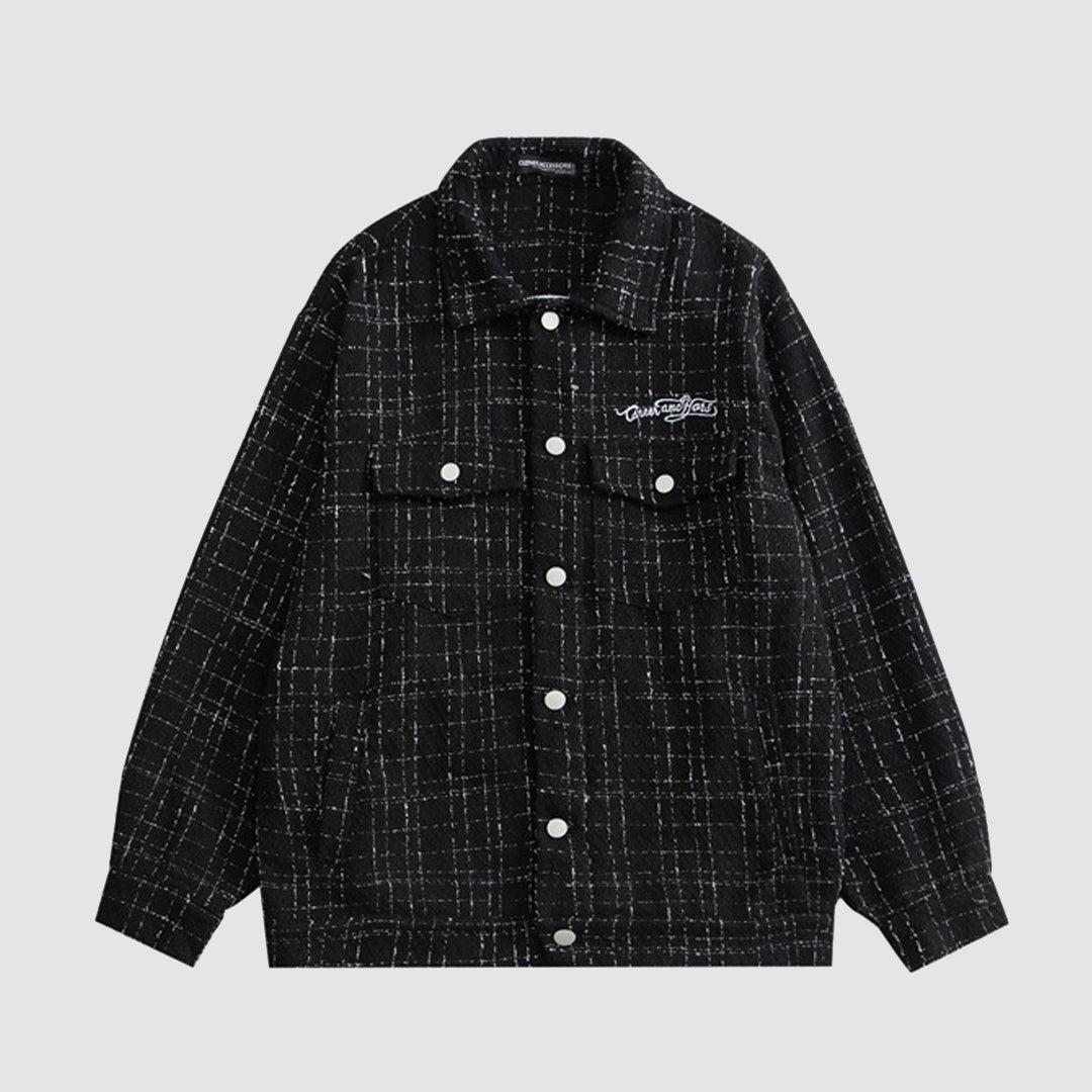 Trendige karierte Jacke im koreanischen Stil