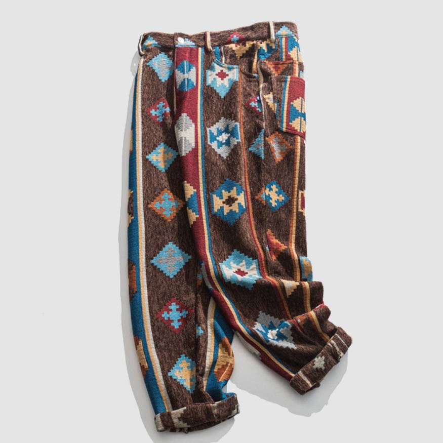 Pantalones bordados étnicos vintage