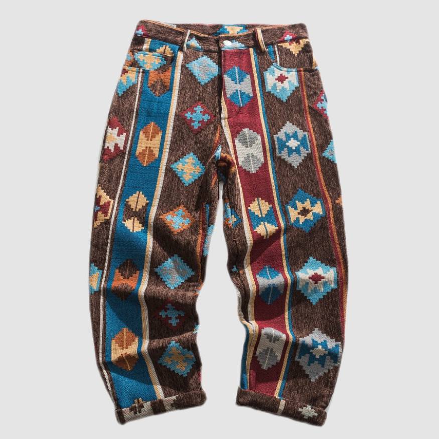 Pantalones bordados étnicos vintage