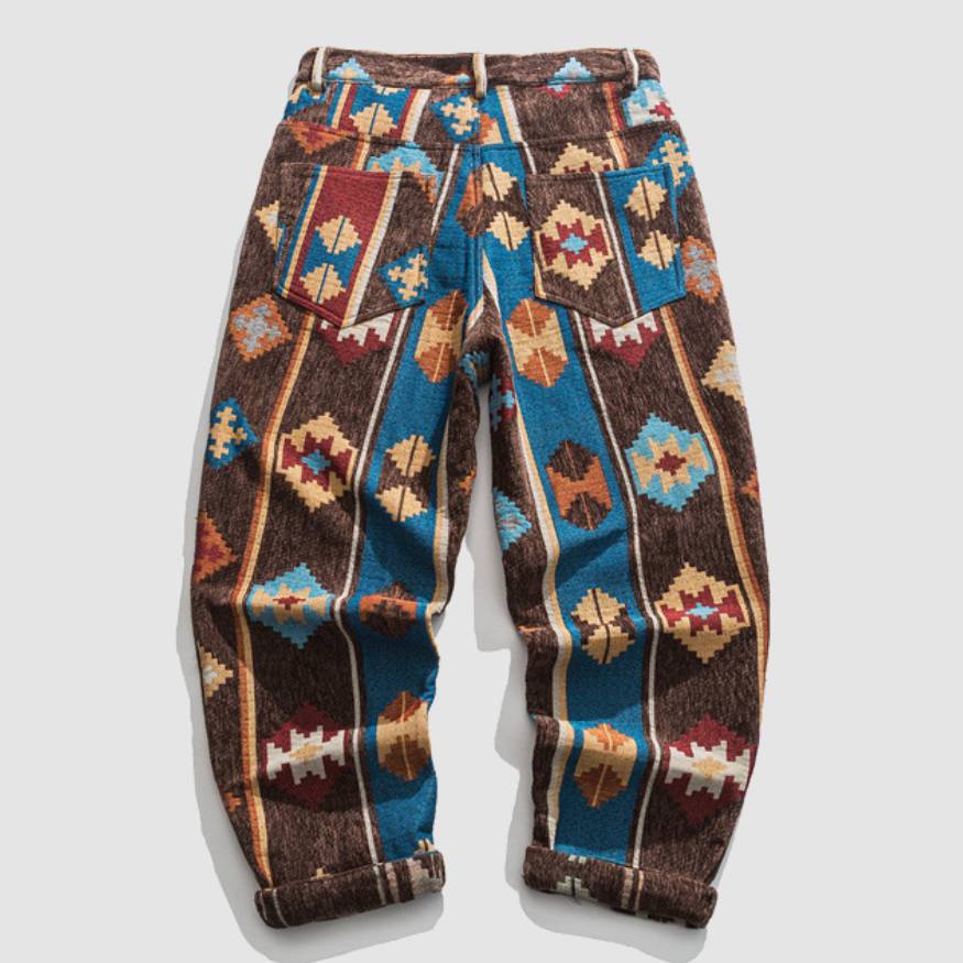 Pantalones bordados étnicos vintage