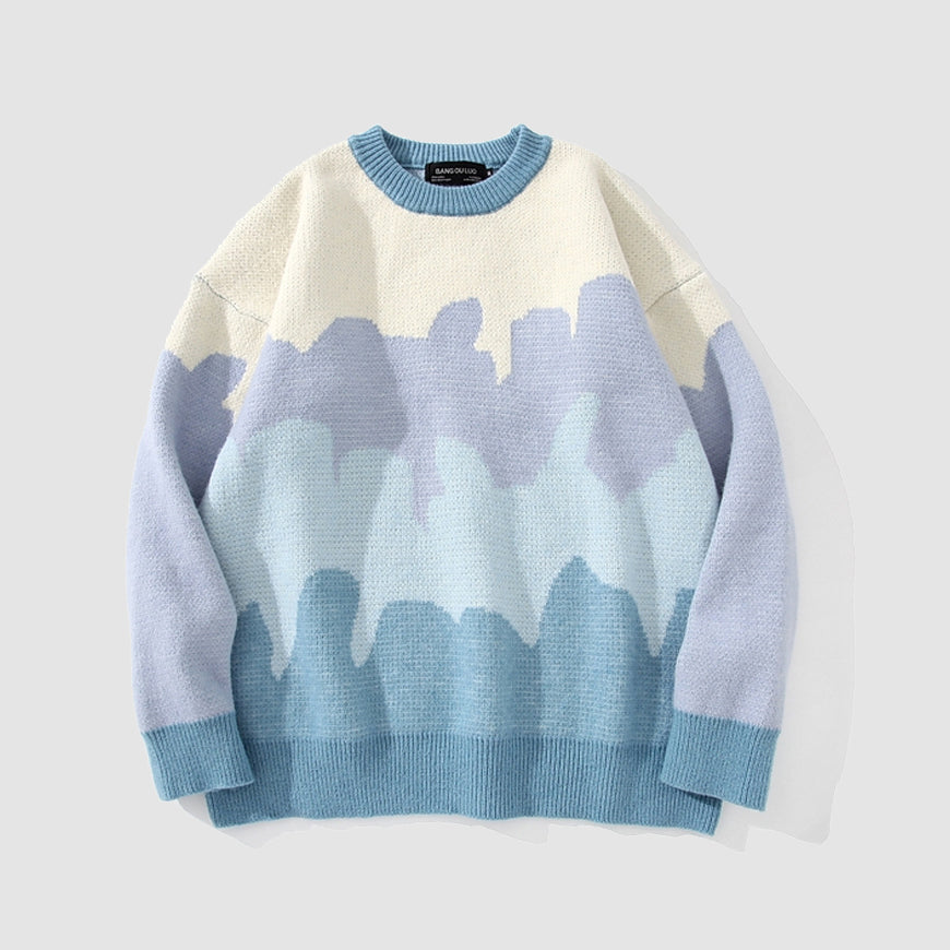 Gestreifter Pullover mit Farbverlauf