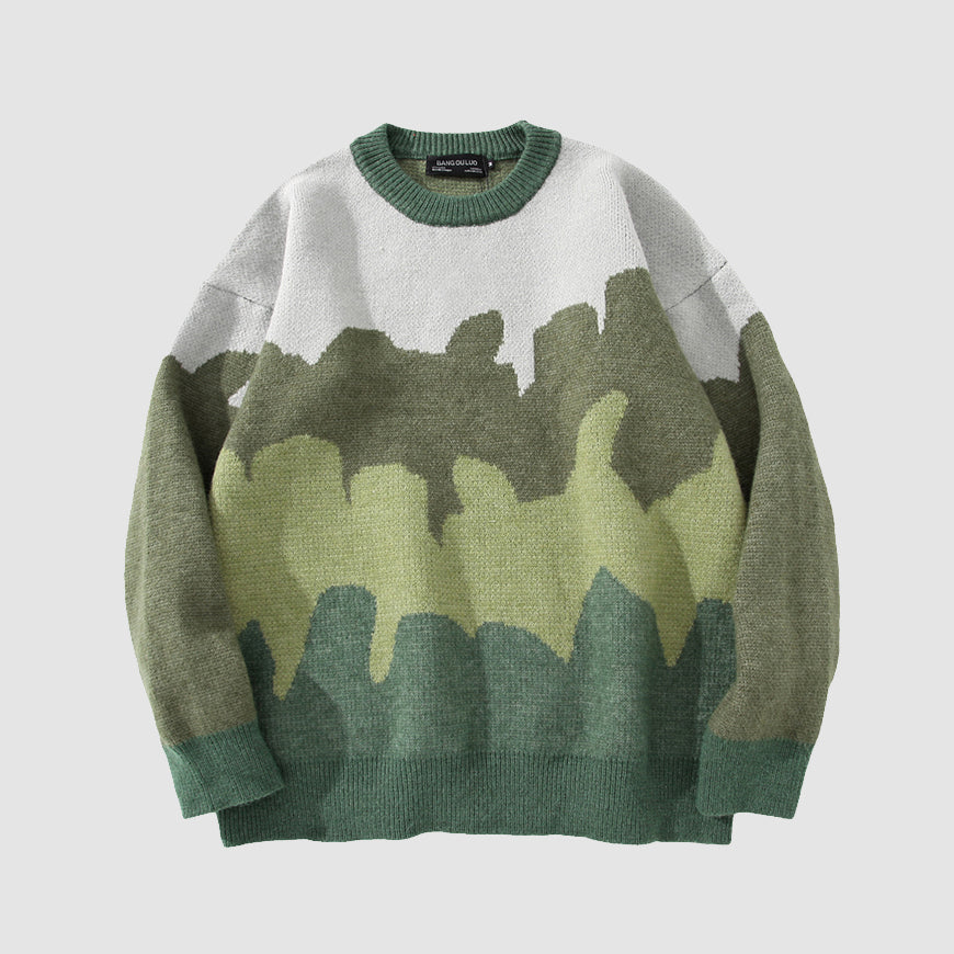 Gestreifter Pullover mit Farbverlauf