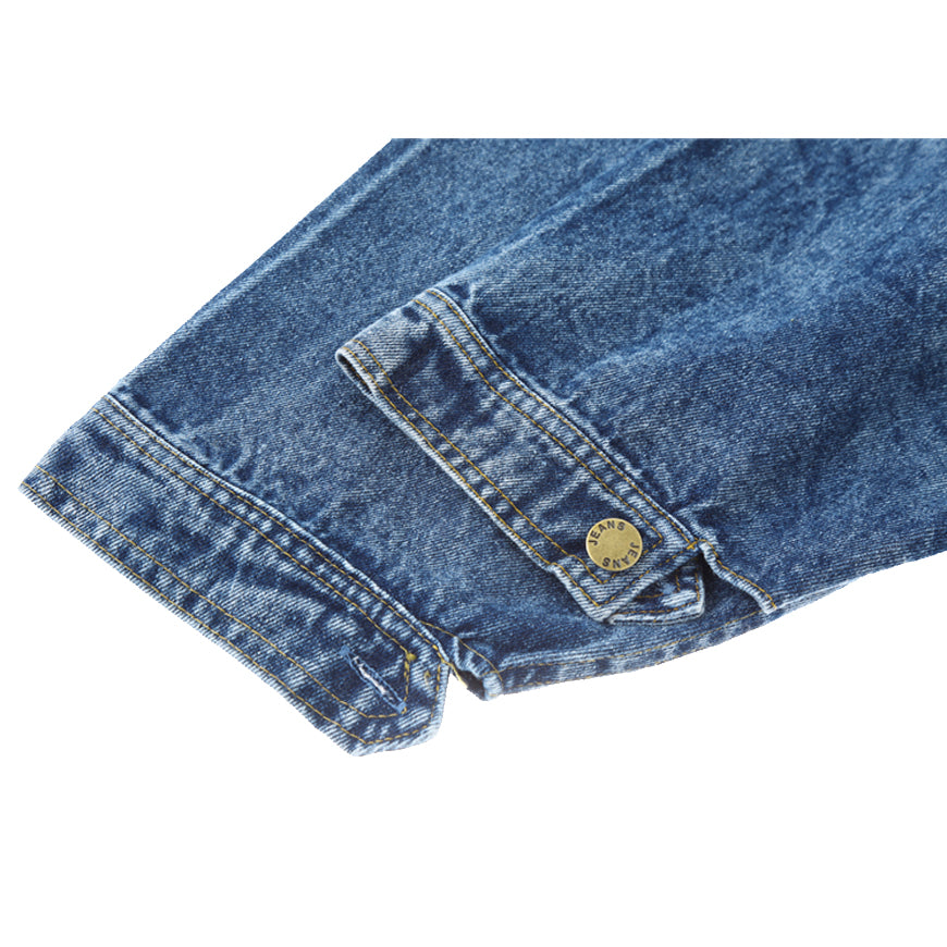 Vintage Patchwork Denim Strickjacke